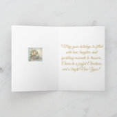 Carte de voeux - Blue & Gold Christmas Elegance Ca (Intérieur)