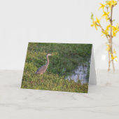 Carte de voeux Blue Heron (Fleur jaune)