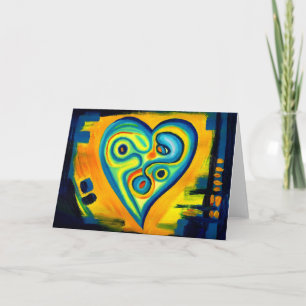 Carte de voeux Blue Love Heart