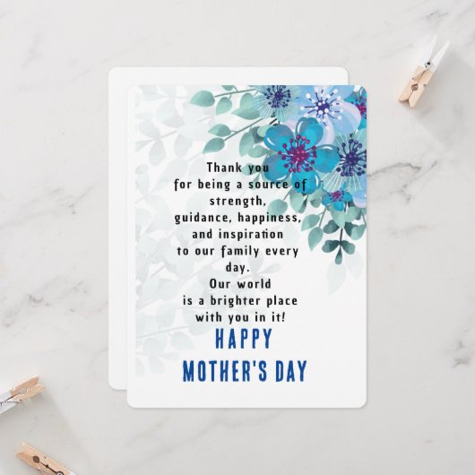 Carte de voeux Blue Lover Flat (Devant/Arrière en situation)