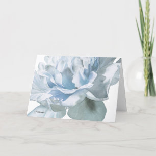 Carte de voeux Blue Peony Fine Art Watercolor