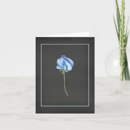 Carte de vœux Blue Rose Bud (Devant)
