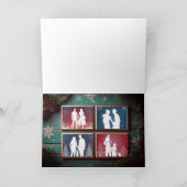 Carte de voeux Blue Rustic Holiday (Intérieur)