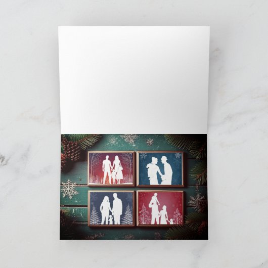 Carte de voeux Blue Rustic Holiday (Intérieur)