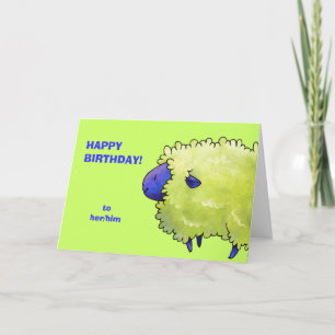 Carte de voeux Blue Sheep (personnalisable)