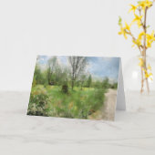 Carte de voeux Blue Sky Green Grass (Fleur jaune)
