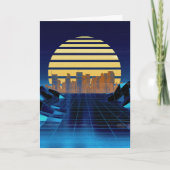 Carte de voeux Blue Synthwave (Devant)