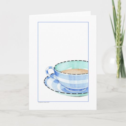 Carte de voeux Blue Teacup (Devant)
