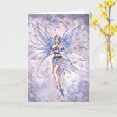 Carte de voeux Blue Whisper Fairy (Fleur jaune)