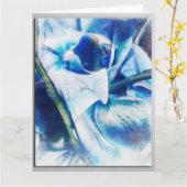 Carte de voeux Bluetiful Blue Orchid vierge art (Fleur jaune)