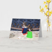 Carte de voeux Bob bébé plage (Fleur jaune)