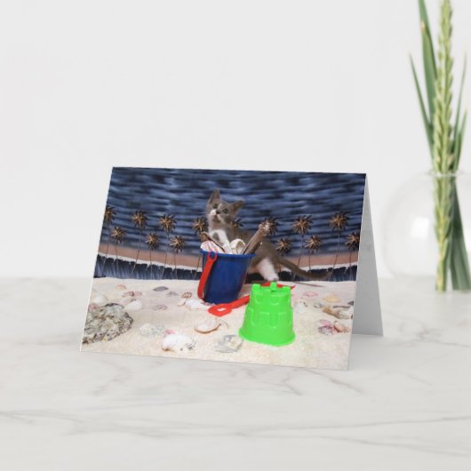 Carte de voeux Bob bébé plage (Devant)