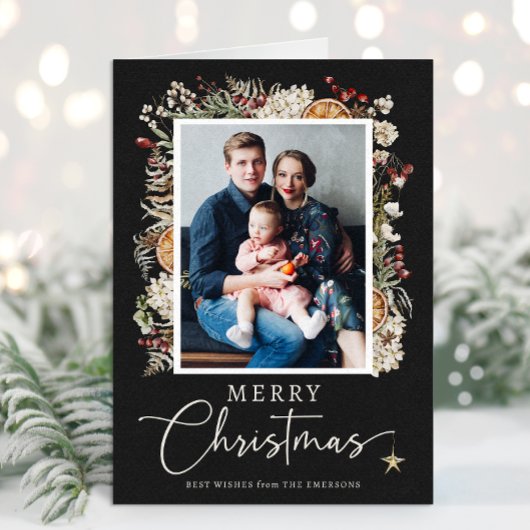 Carte de voeux Boho Botanical Christmas