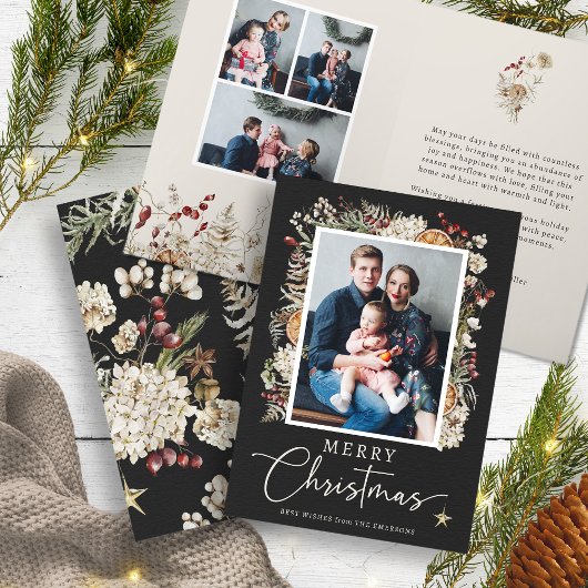 Carte de voeux Boho Botanical Christmas