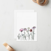 Carte de voeux Boho fleur sauvage (Devant/Arrière en situation)