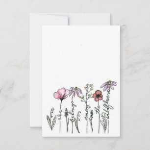 Carte de voeux Boho fleur sauvage
