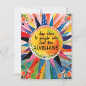 Carte de voeux Boho Inspirational Sun Friendship (Devant)