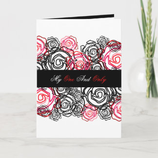 Carte de vœux 'Bold Rose-My One and Only' 5x7