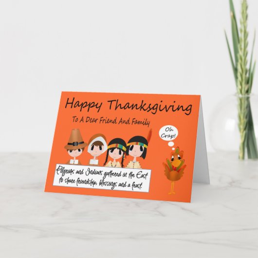 Carte de voeux bon thanksgiving à ami/famille (Devant)