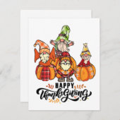 Carte de voeux bon thanksgiving Gnomes (Devant / Derrière)