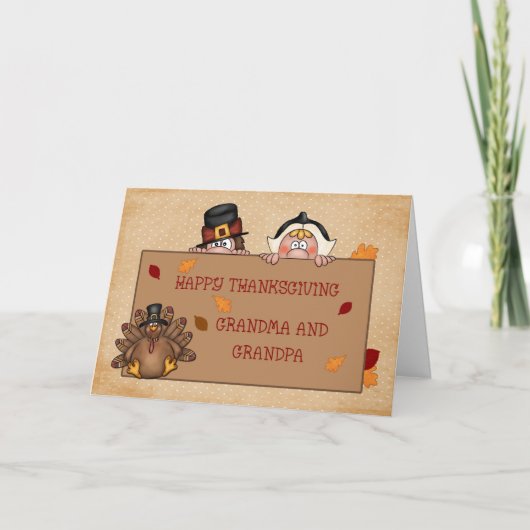 Carte de voeux bon thanksgiving grand-parents (Devant)