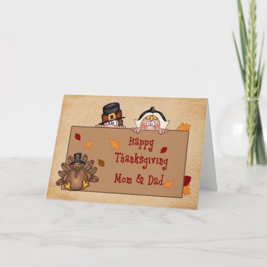 Carte de voeux bon thanksgiving maman et papa (Devant)