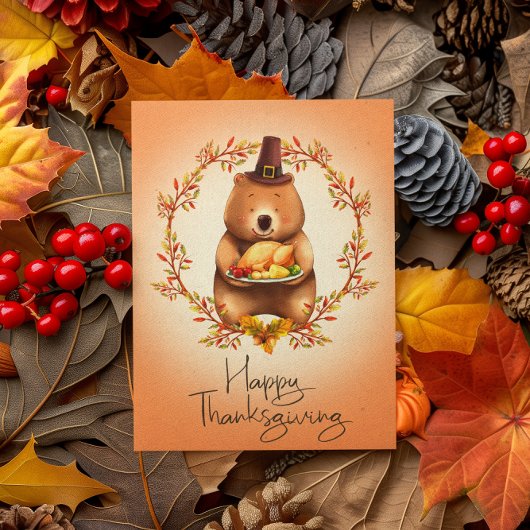 Carte de voeux bon thanksgiving Oear Cute