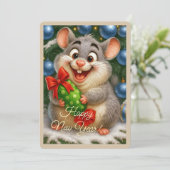 Carte de vœux Bonne Année (Debout devant)
