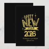 Carte de vœux Bonne année 2026 Merci pour le profe (Devant / Derrière)