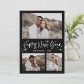 Carte de vœux Bonne Année Ciel scintillant (Debout devant)