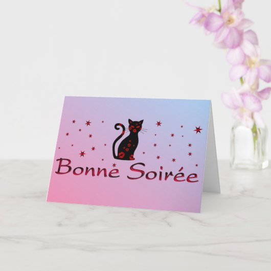 Carte de vœux Bonne Soiree (Orchidée)