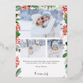 Carte de vœux botanique avec feuille d'or (Verso)