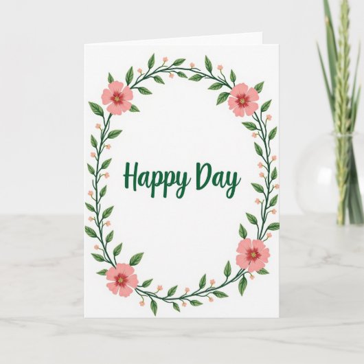 Carte de vœux botanique Joyeux Jour (Devant)
