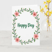 Carte de vœux botanique Joyeux Jour (Fleur jaune)