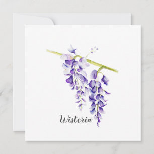 Carte de voeux Botanique Watercolor Wisteria