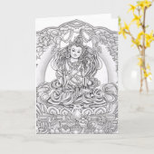 Carte de voeux Bouddha de Compassion (Fleur jaune)
