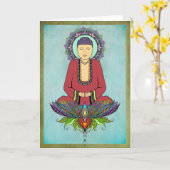 Carte de voeux Bouddha électrique (Fleur jaune)