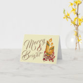 Carte de vœux Bougies de Noël (Fleur jaune)
