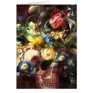 Carte de voeux Bouquet de crâne