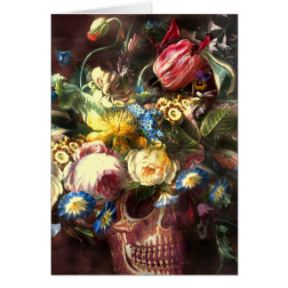 Carte de vœux Bouquet de crânes
