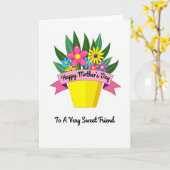 Carte de vœux Bouquet rayé (Fleur jaune)