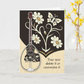 Carte de voeux Bouzouki (Fleur jaune)