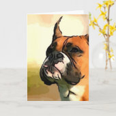 Carte de voeux Boxer (Fleur jaune)