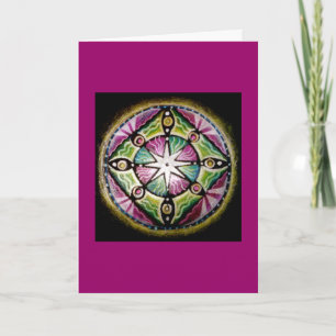 Carte de voeux brillante de mandala d'étoile
