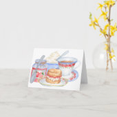 Carte de voeux British Cream Tea (Fleur jaune)