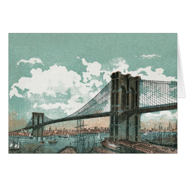 Carte de voeux Brooklyn Bridge (Devant horizontal)