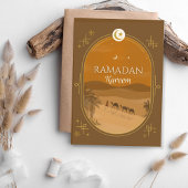 Carte de voeux Brown Sunset Oasis Ramadan