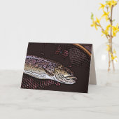 Carte de voeux Brown vierge truite (Fleur jaune)