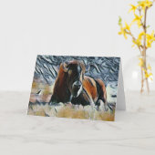 Carte de voeux Buffalo vierge à l'intérieur (Fleur jaune)