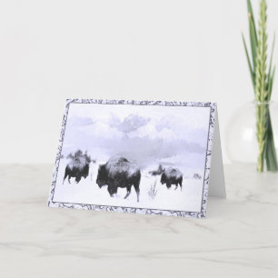 Carte de voeux Buffalo Winter Scene